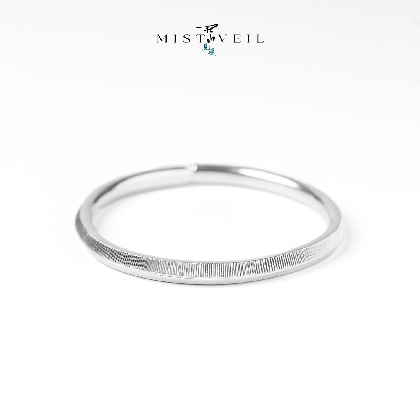 Mistveil Zen-Moon Silver Meditative Bangle
