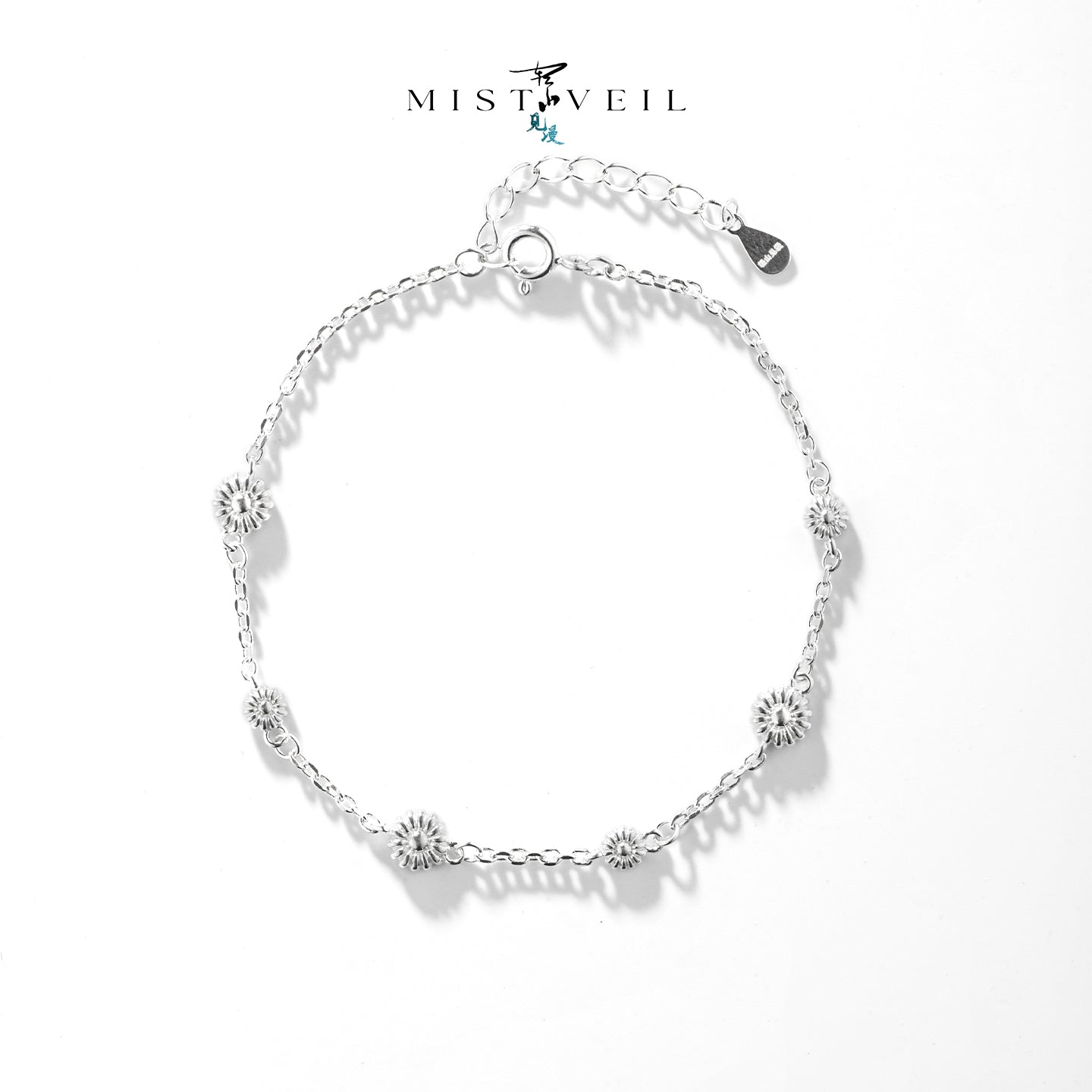 Mistveil Blessing‑at‑Hand Silver Amulet Bracelet