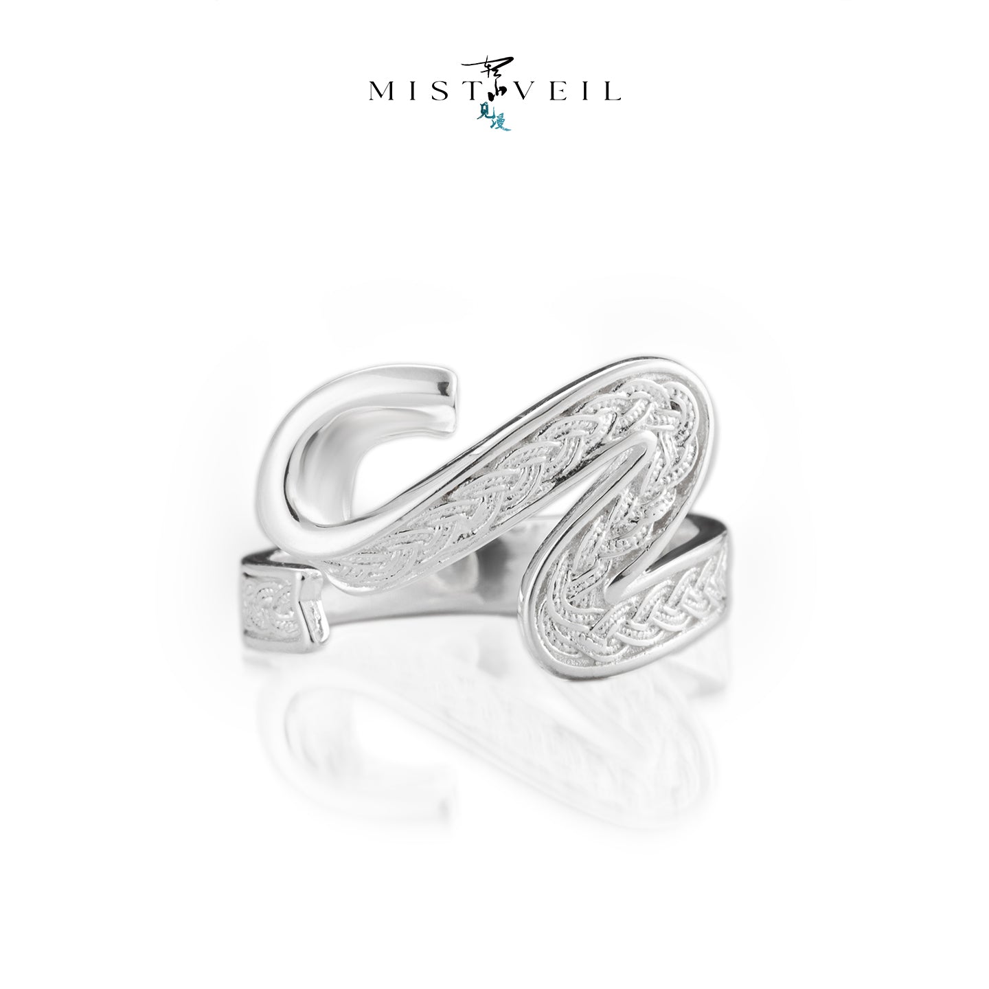 Mistveil Flying-Ribbon Silver Elevating Ring