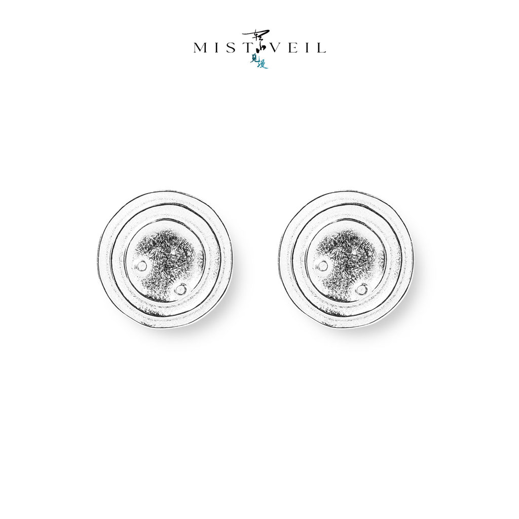 Mistveil Galaxy-Kiss Silver Celestial Stud Earrings