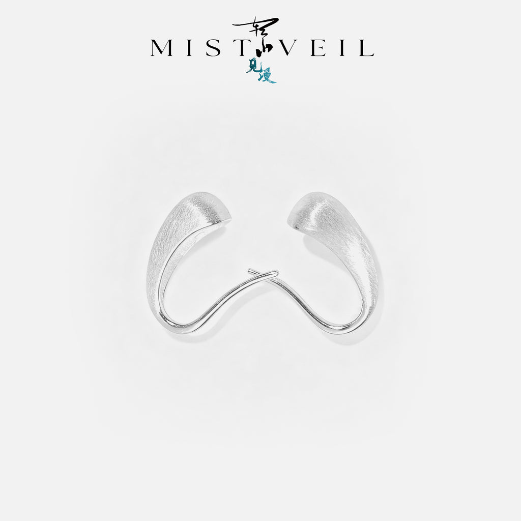 Mistveil Waterdrop-Filigree Silver Youthful Stud Earrings