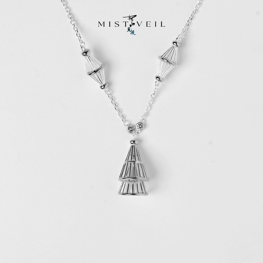Mistveil Dancing‑Spirit Silver Solar Necklace