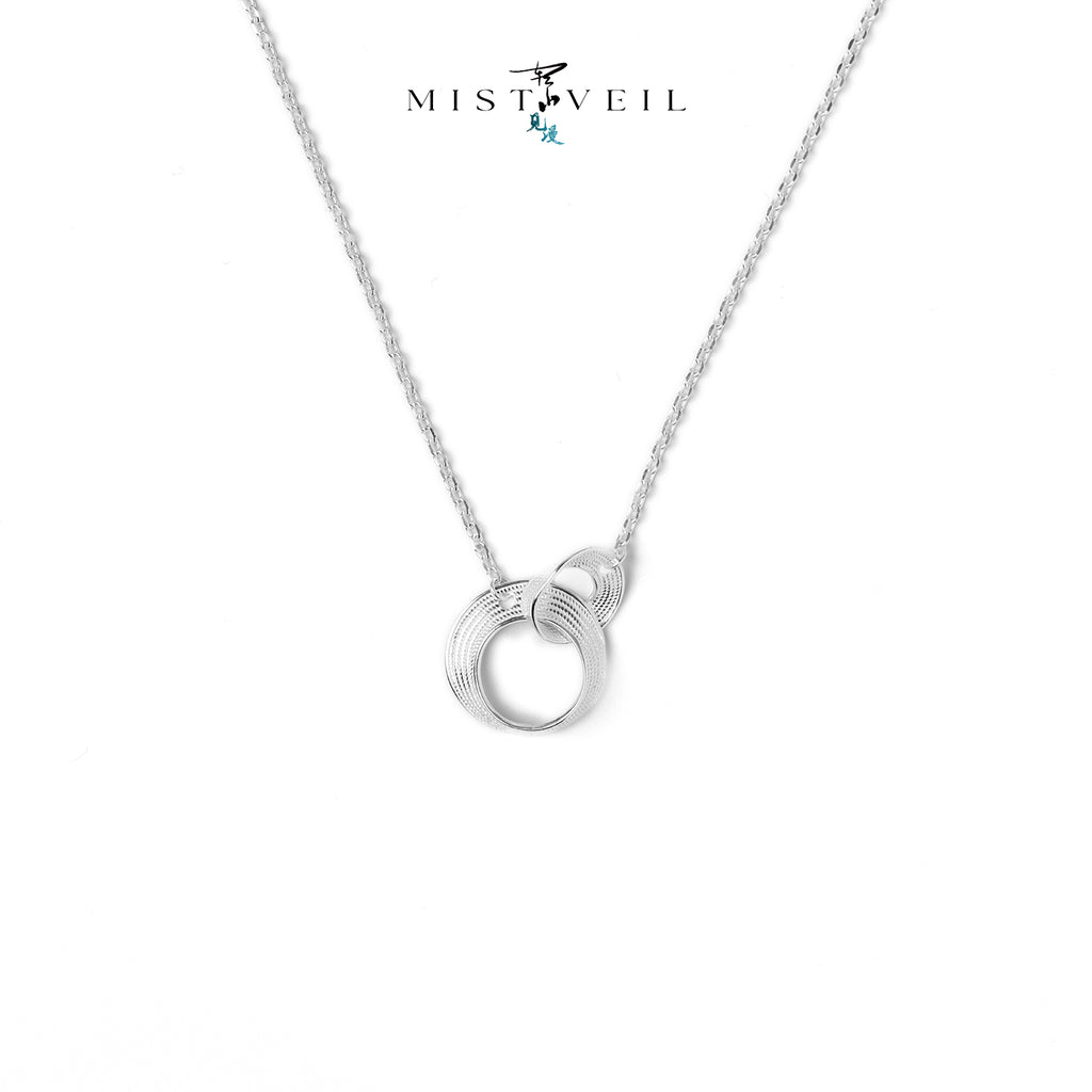 Mistveil Eternal Sun-Moon Silver Unity Necklace
