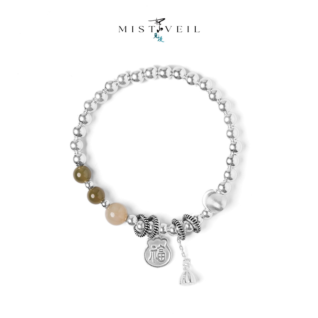 Mistveil Nature's‑Chronicle Silver Amulet Bracelet