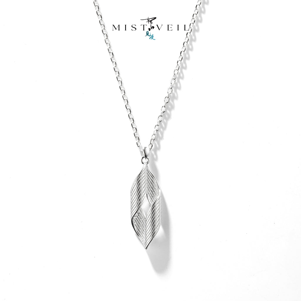 Mistveil Twin‑Spirit Silver Ritual Necklace
