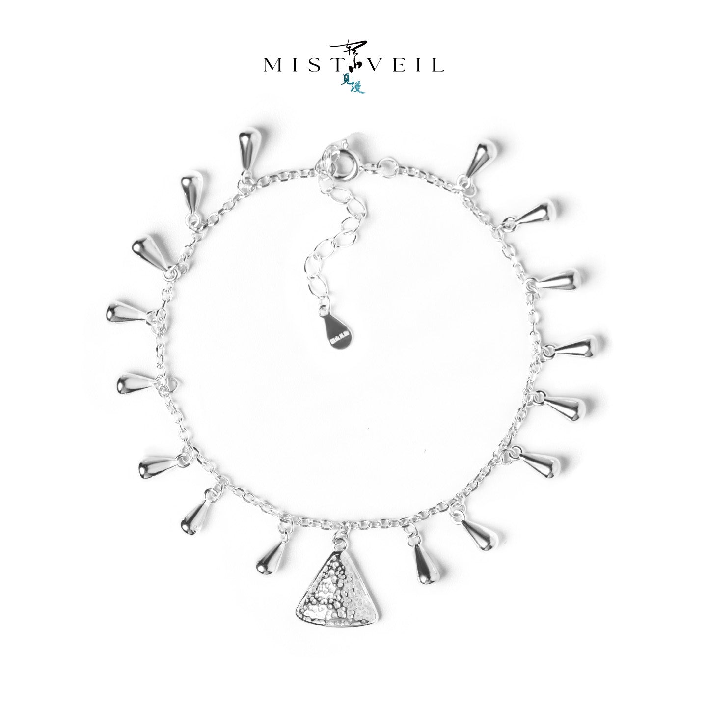 Mistveil Breeze-Inspired Moving Bead Kinetic Silver Soothing Bracelet