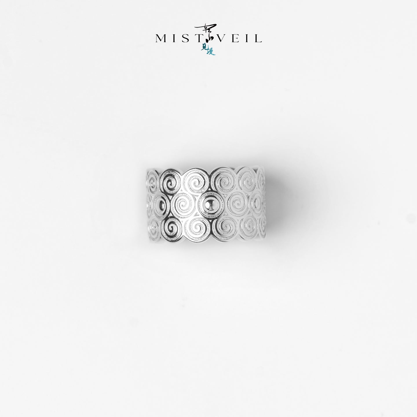 Mistveil Vortex-Heritage Silver Harmonious Ring