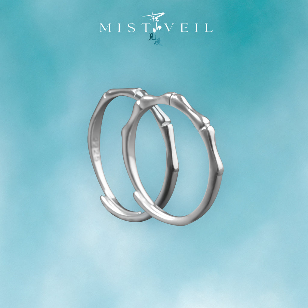 Mistveil Bamboo-Joint Silver Protective Ring