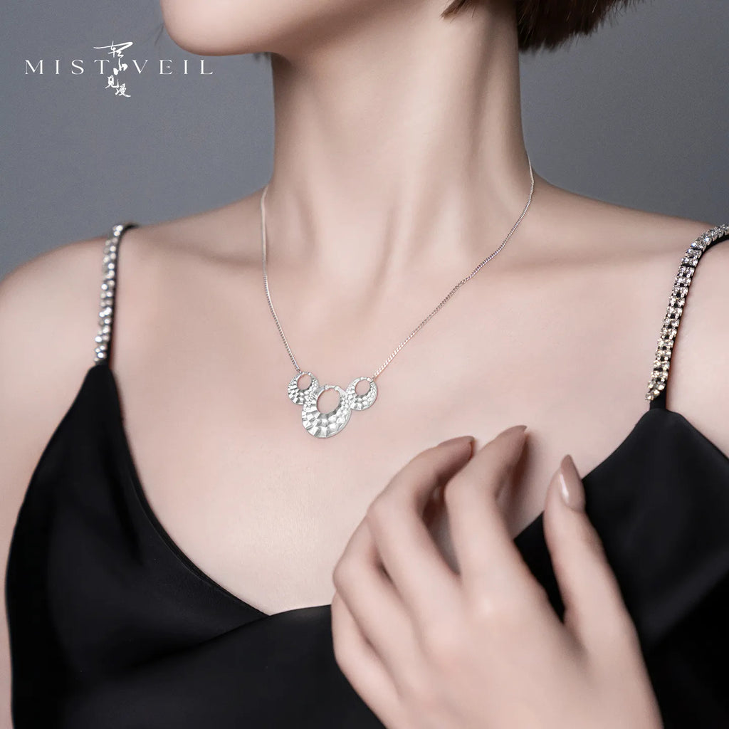 Mistveil Miao-Inspired Layered-Collar Silver Protective Necklace