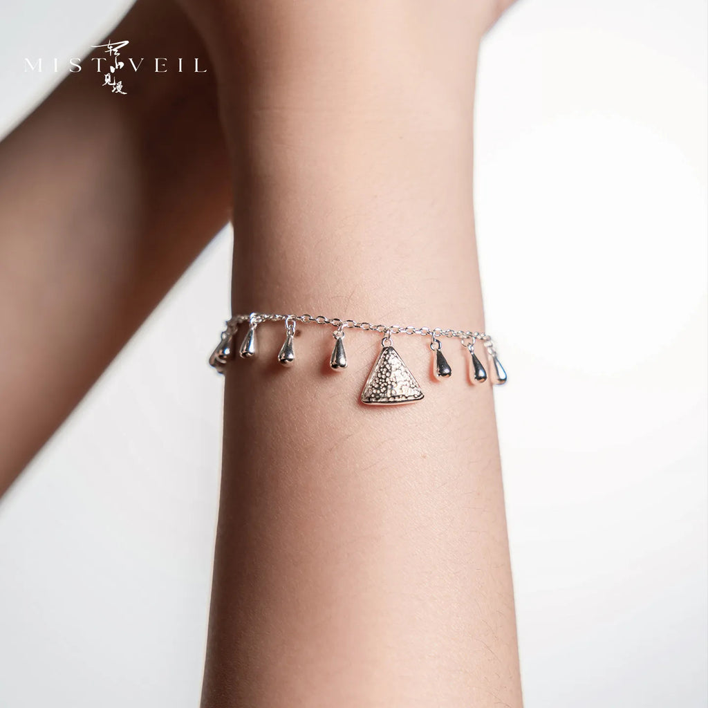 Mistveil Breeze-Inspired Moving Bead Kinetic Silver Soothing Bracelet