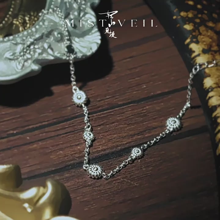 Mistveil Blessing‑at‑Hand Silver Amulet Bracelet