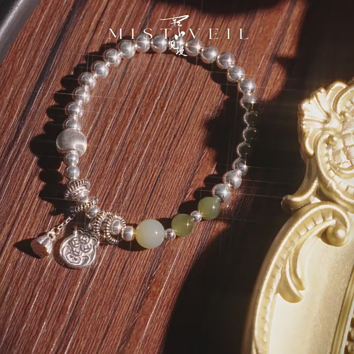 Mistveil Nature's‑Chronicle Silver Amulet Bracelet