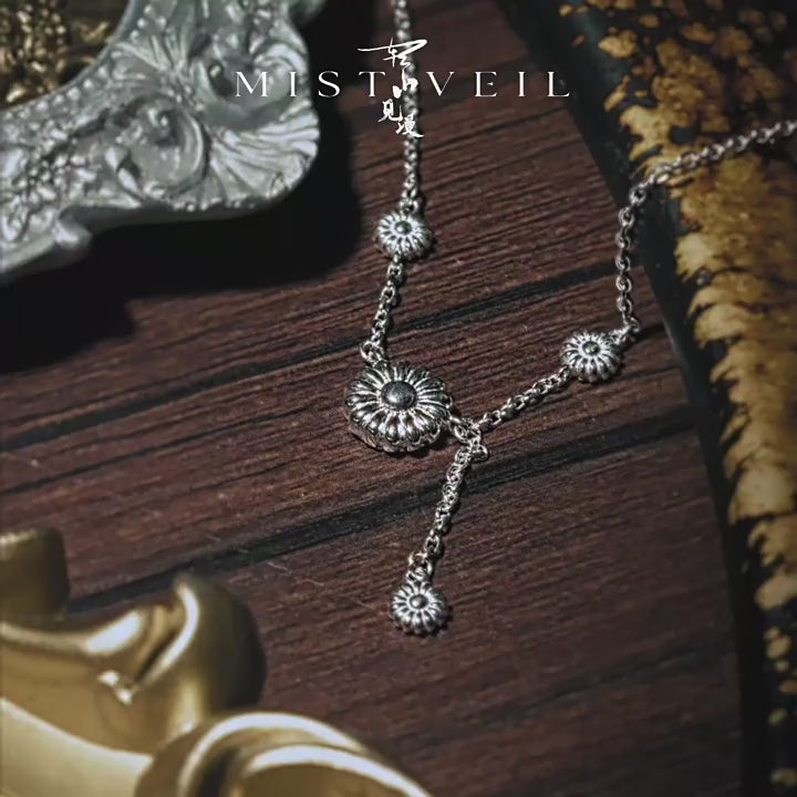 Mistveil Blessing‑at‑Hand Silver Auspicious Necklace