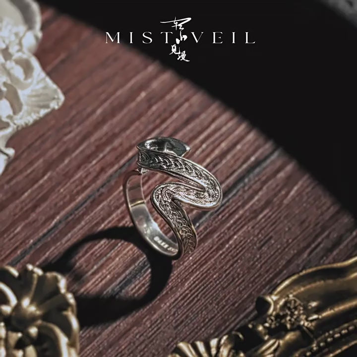 Mistveil Flying-Ribbon Silver Elevating Ring