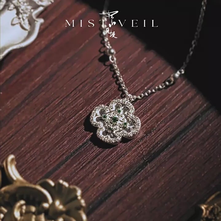 Mistveil Tundra Silver Poetic Pendant Necklace