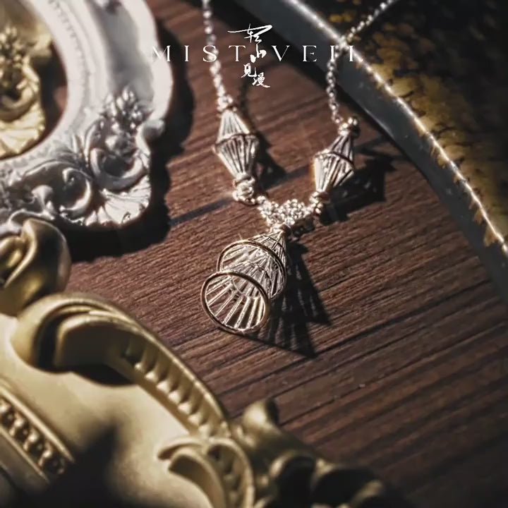 Mistveil Dancing‑Spirit Silver Solar Necklace