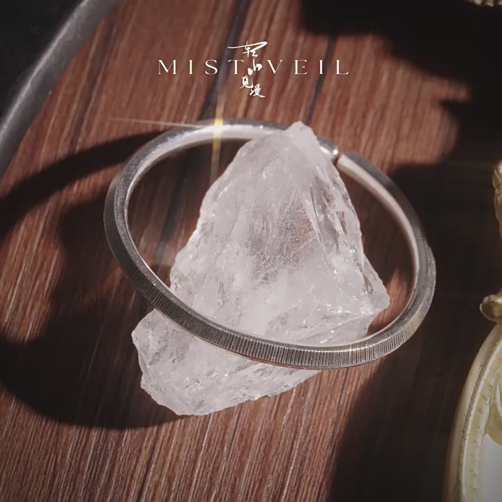 Mistveil Zen-Moon Silver Meditative Bangle