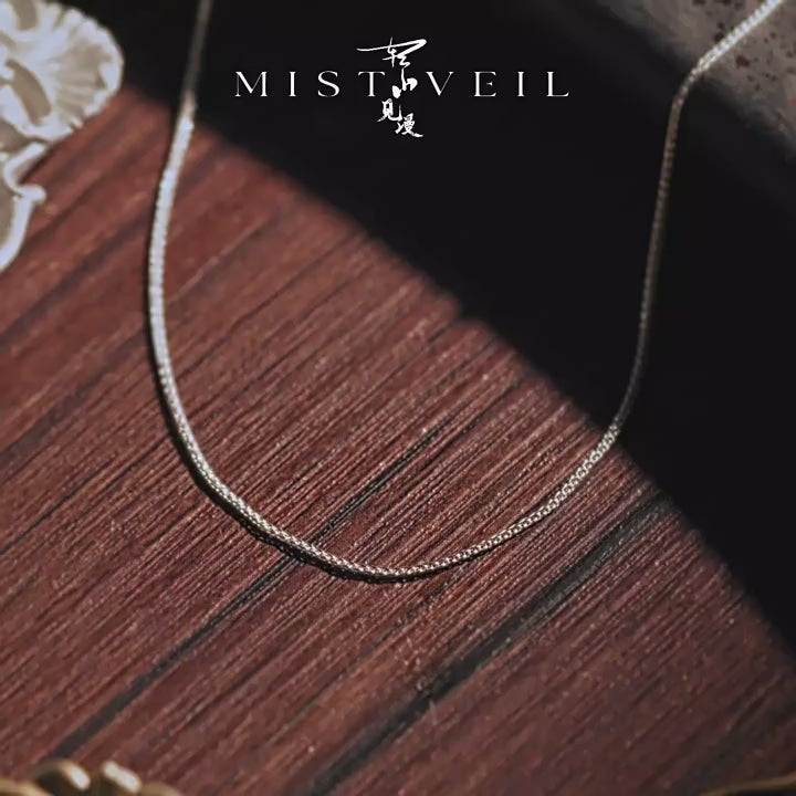 Mistveil Woven‑Light Silver Poetic Necklace