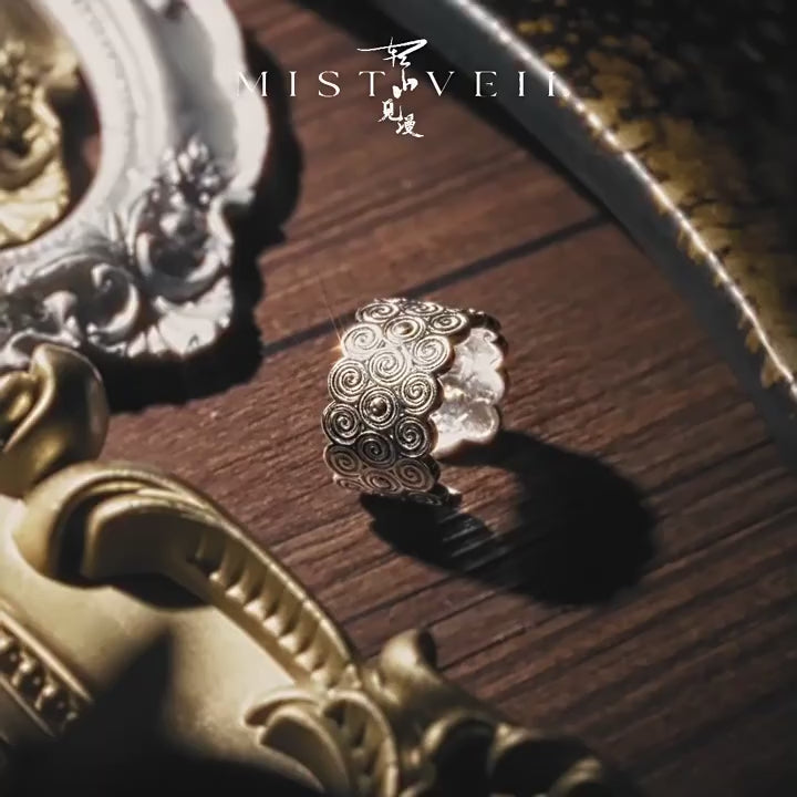Mistveil Vortex-Heritage Silver Harmonious Ring