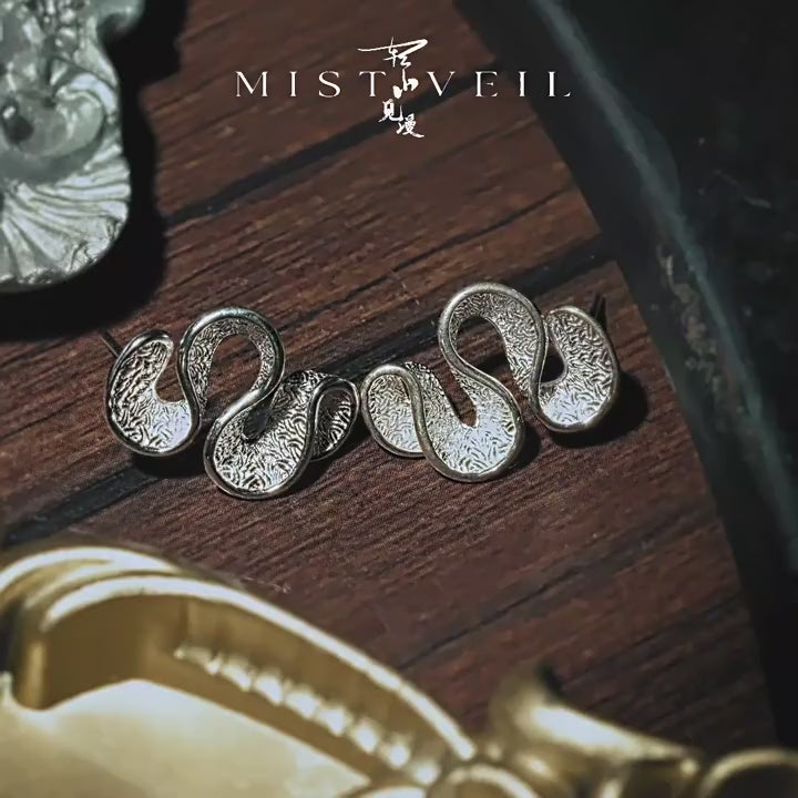 Mistveil Cloud-Dance Silver Ethereal Stud Earrings