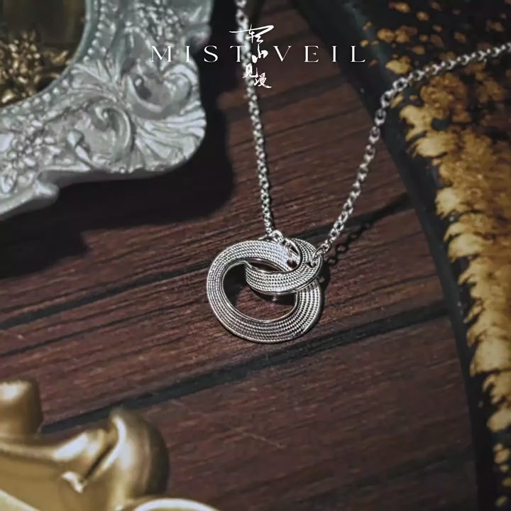 Mistveil Eternal Sun-Moon Silver Unity Necklace