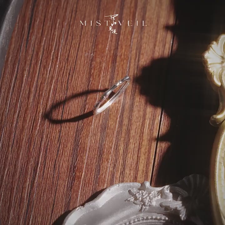 Mistveil Bamboo-Joint Silver Protective Ring